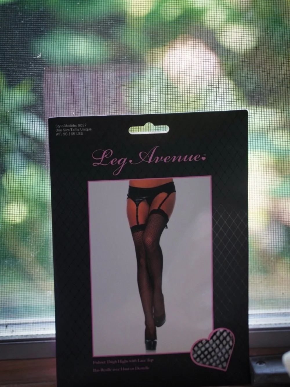 Leg Avenue Fishnet Thigh Highs with Lace Top Black NWT One Size